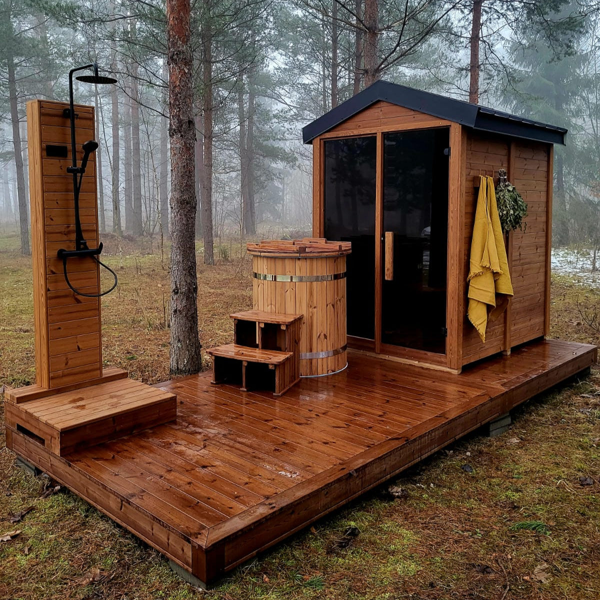 Outdoor sauna kit DIY made from high-quality Thermowood
