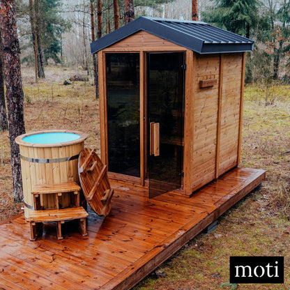 Outdoor sauna kit DIY made from Thermowood