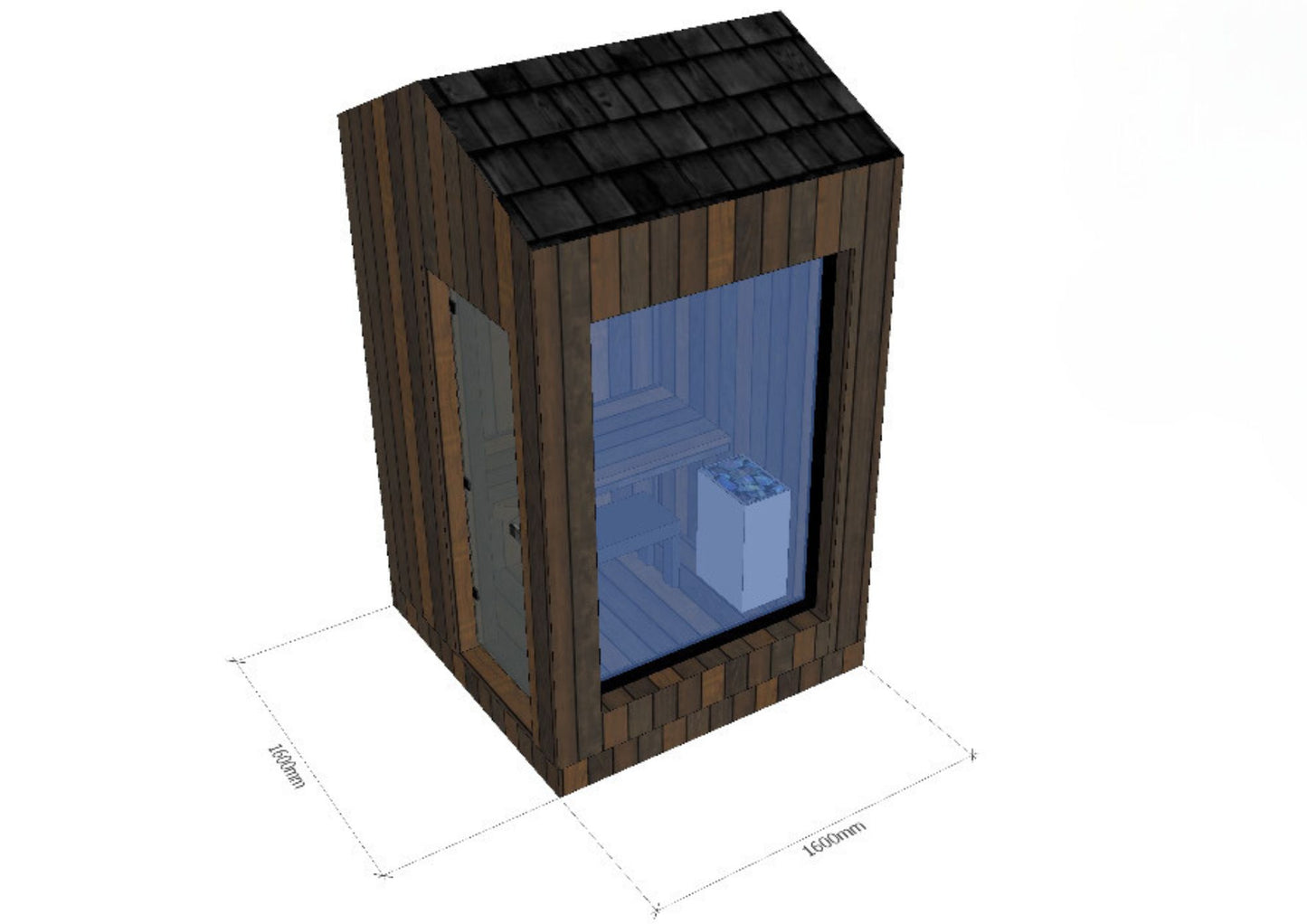 EPIC MINI Thermowood sauna 1,6x1,6m