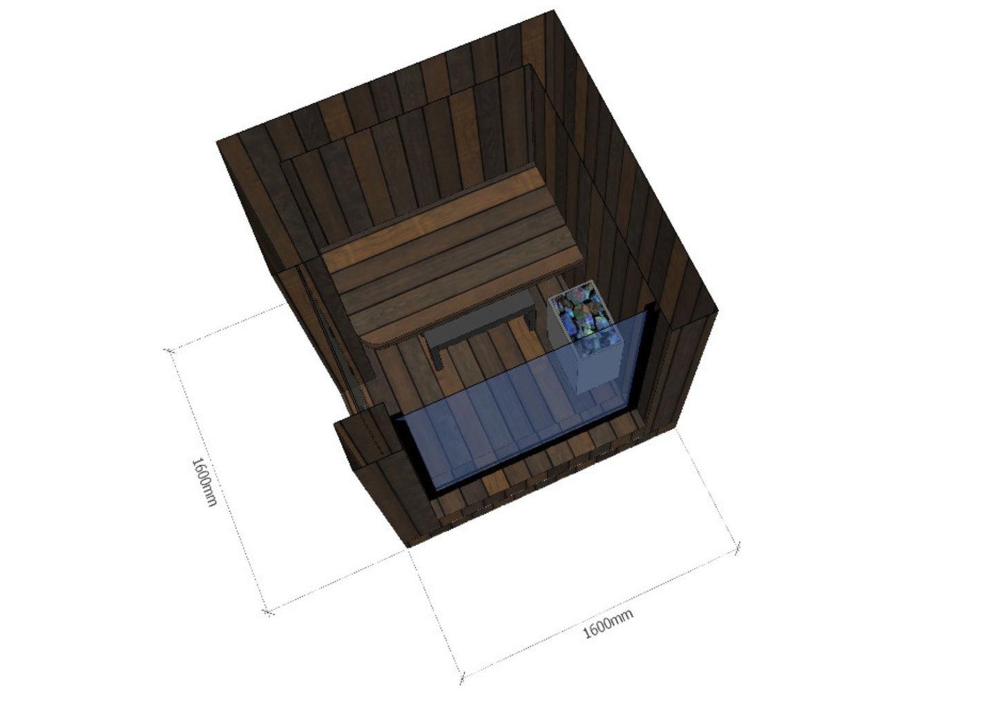EPIC MINI Thermowood sauna 1,6x1,6m