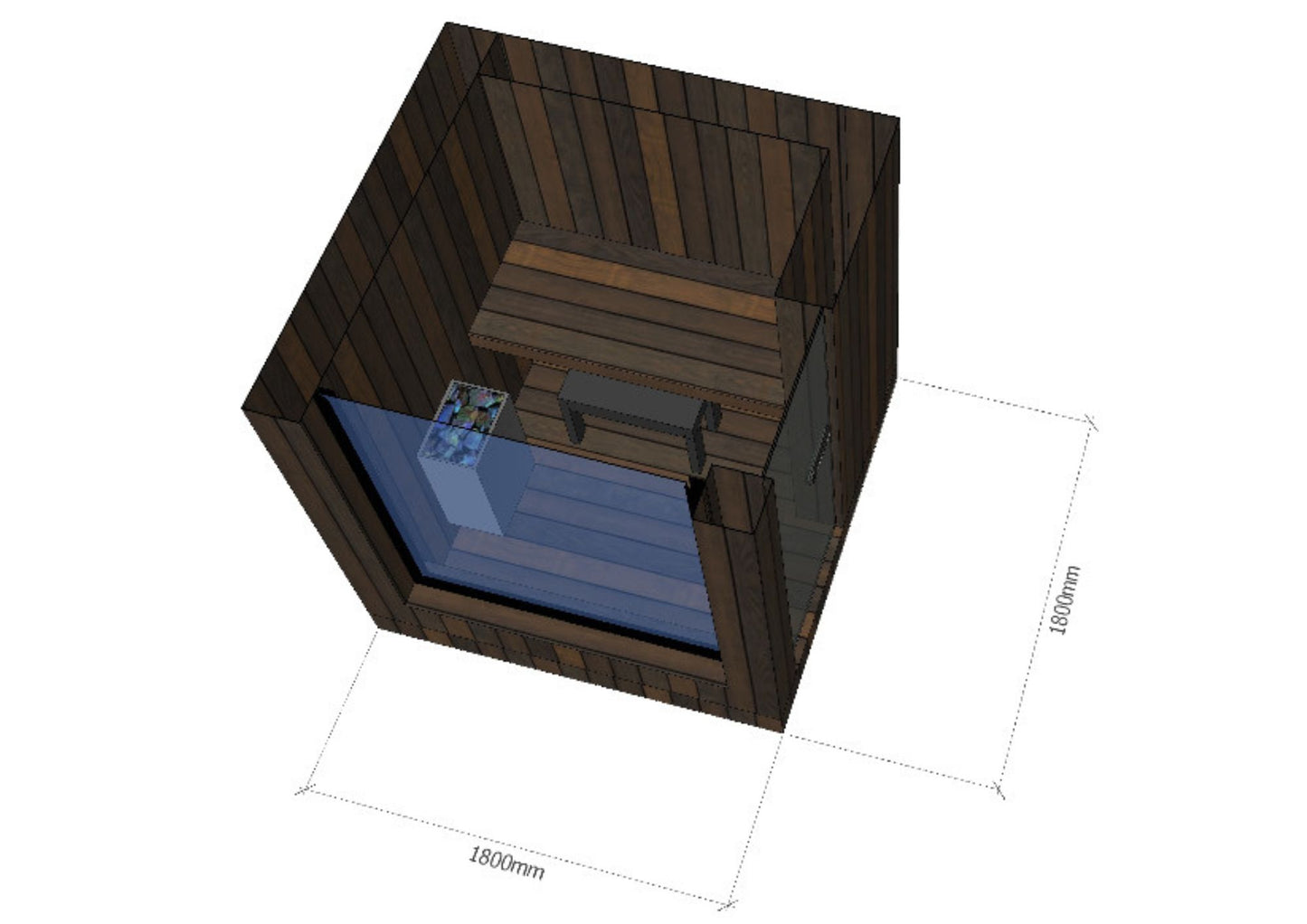 EPIC MINI Thermowood sauna 1,8x1,8m
