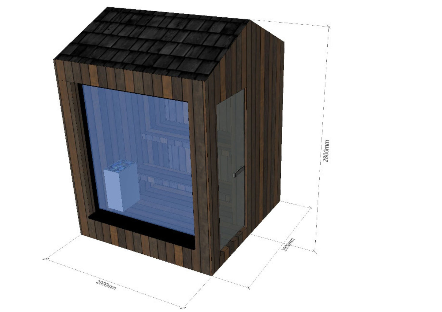 EPIC MINI Thermowood sauna 2,0x2,0m