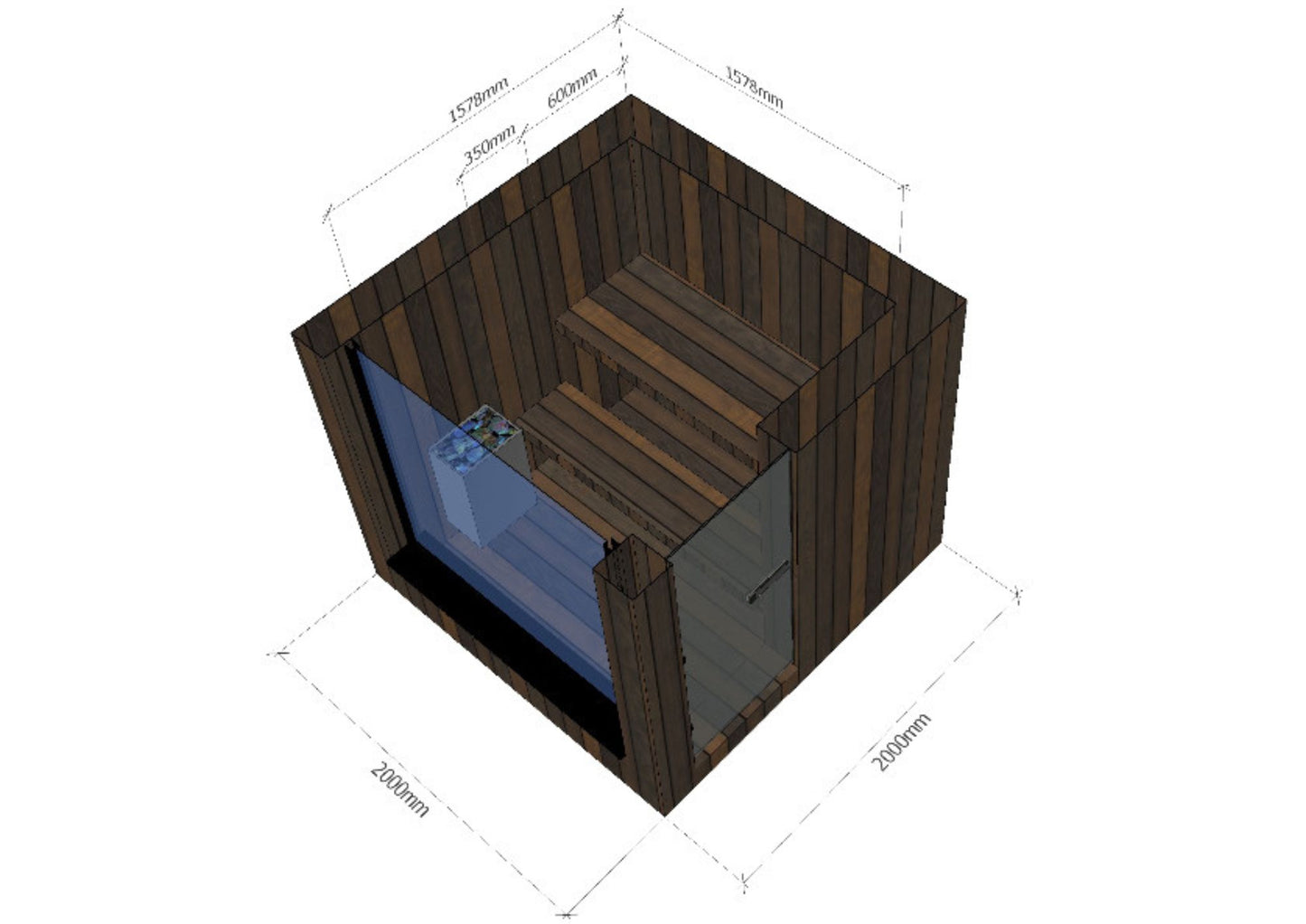 EPIC MINI Thermowood sauna 2,0x2,0m