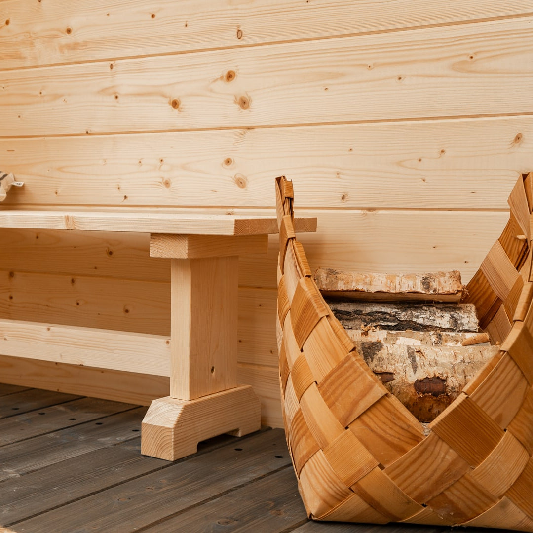 Eco-friendly traditional bather sauna made from natural sustainable wood