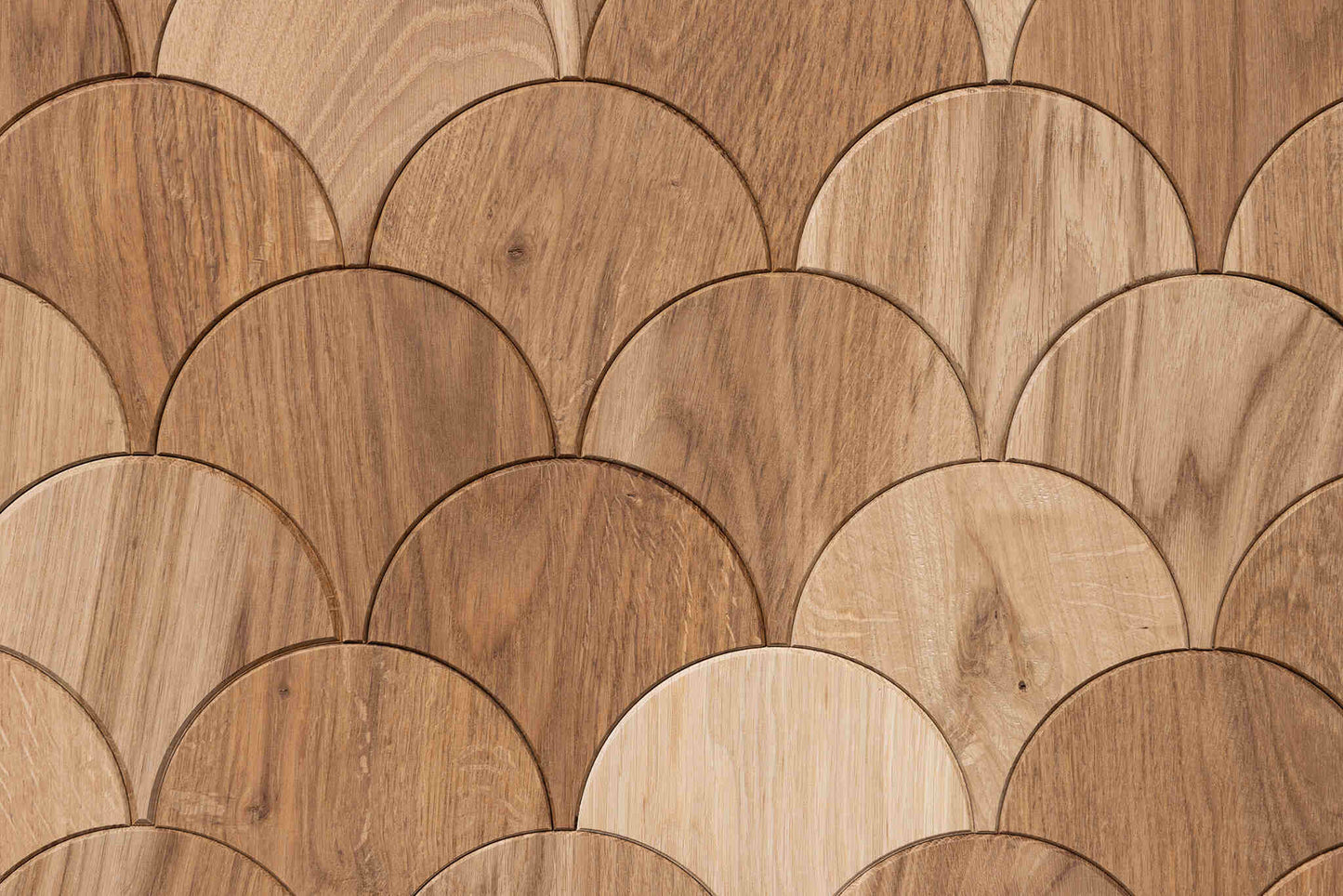 Decorative wall panel Geometric Fish Scale Oak