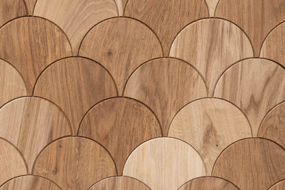 Decorative wall panel Geometric Fish Scale Oak