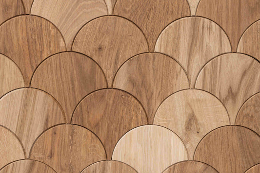 Decorative wall panel Geometric Fish Scale Oak