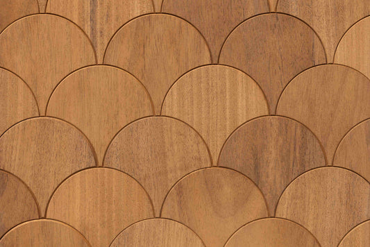 Decorative wall panel Geometric Fish Scale Thermo Abachi