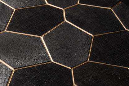 Decorative wall panel Hexagon Abachi Yakisugi (charcoal)