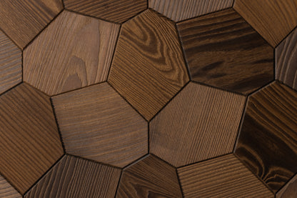 Decorative wall panel Hexagon thermoash brushed