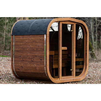 Handgefertigte Thermoholz-Sauna CUBE MINI DIY – 1,6 m