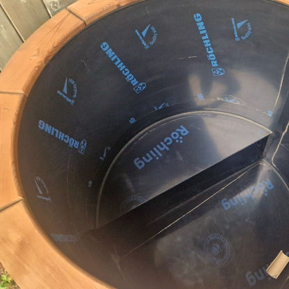 Modern round cold plunge bath for outdoor wellness and spa
