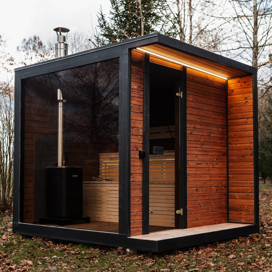 6-Personen Thermoholz Außensauna