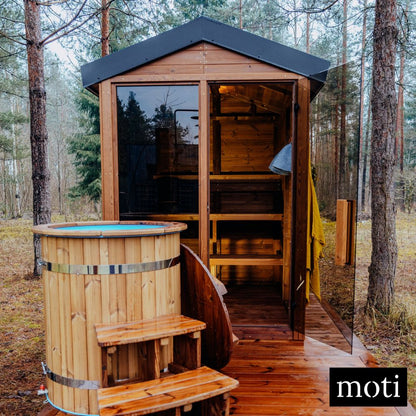 Premium Thermowood sauna kit with easy installation
