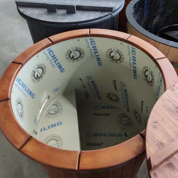 Round hydrotherapy plunge bath tub for cold water therapy