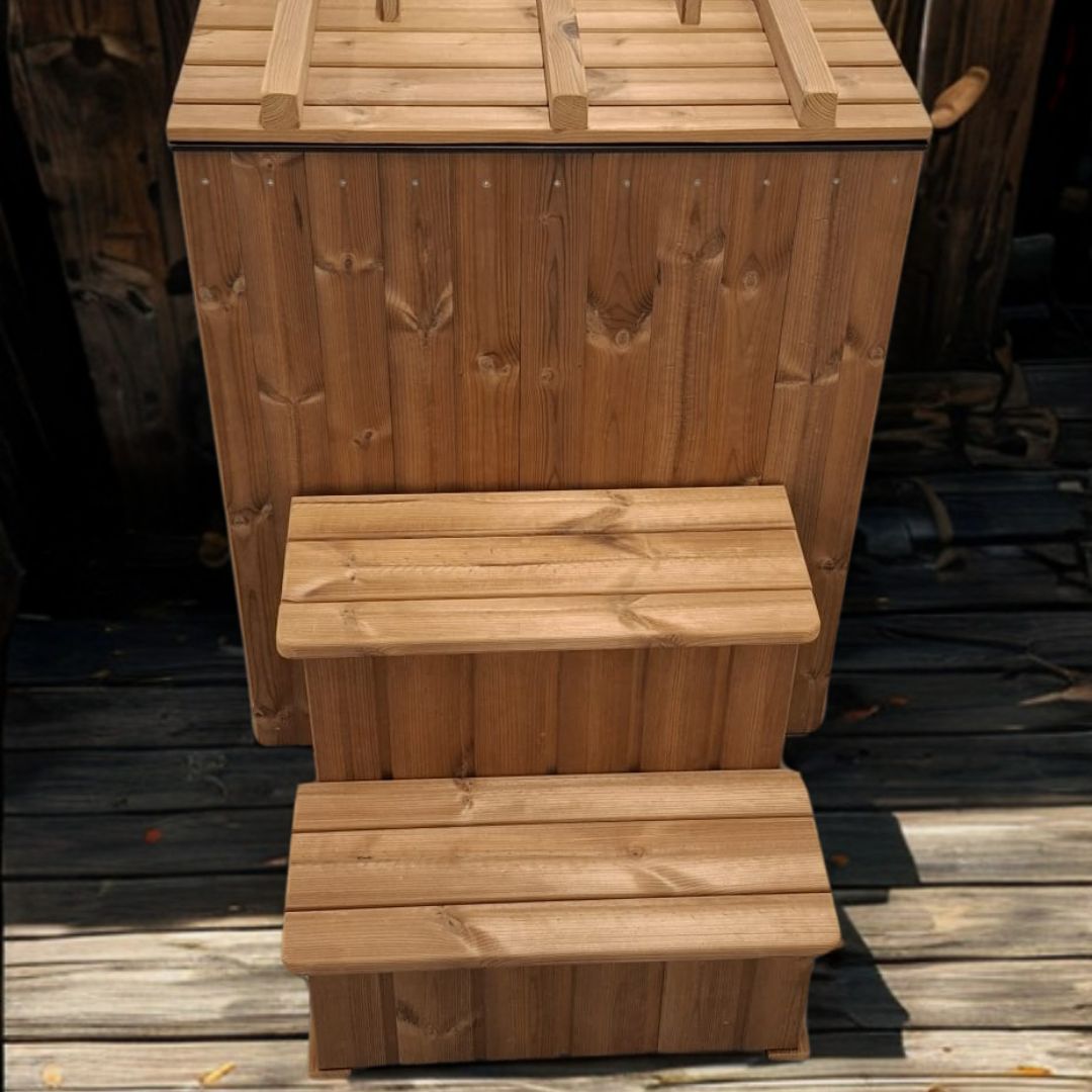 Thermowood ice bath square tub for cold water therapy sessions