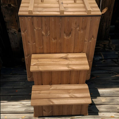 Thermowood ice bath square tub for cold water therapy sessions