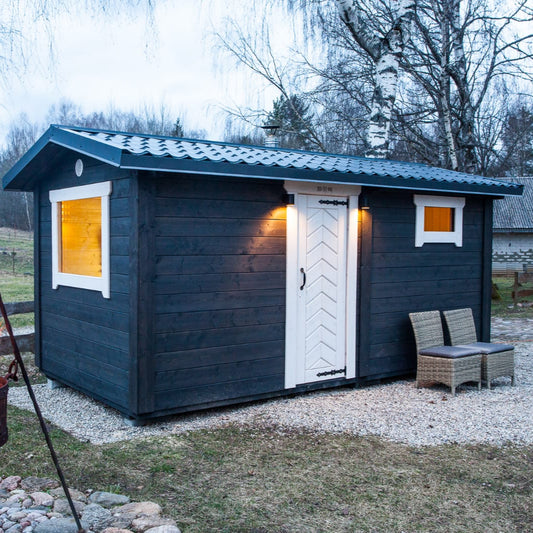Handcrafted traditional bather sauna for outdoor relaxation and wellness