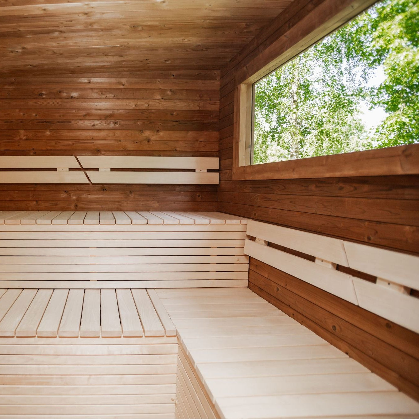 Detail shot of handcrafted thermowood panels and premium finish