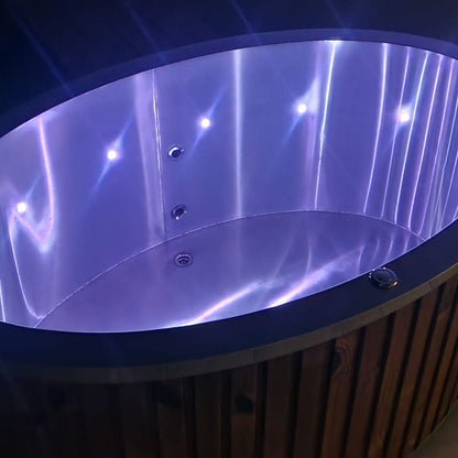 Outdoor cold plunge ice tub with powerful chiller for fast muscle recovery and spa use