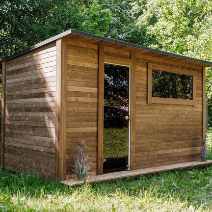 High-quality linden wood sauna benches for comfort and heat resistance