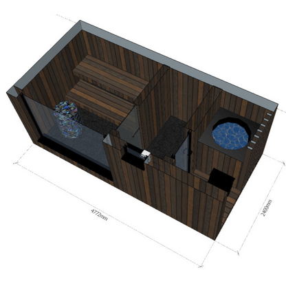 EPIC HARMONY SPA II Thermowood sauna house 4,8x2,4m