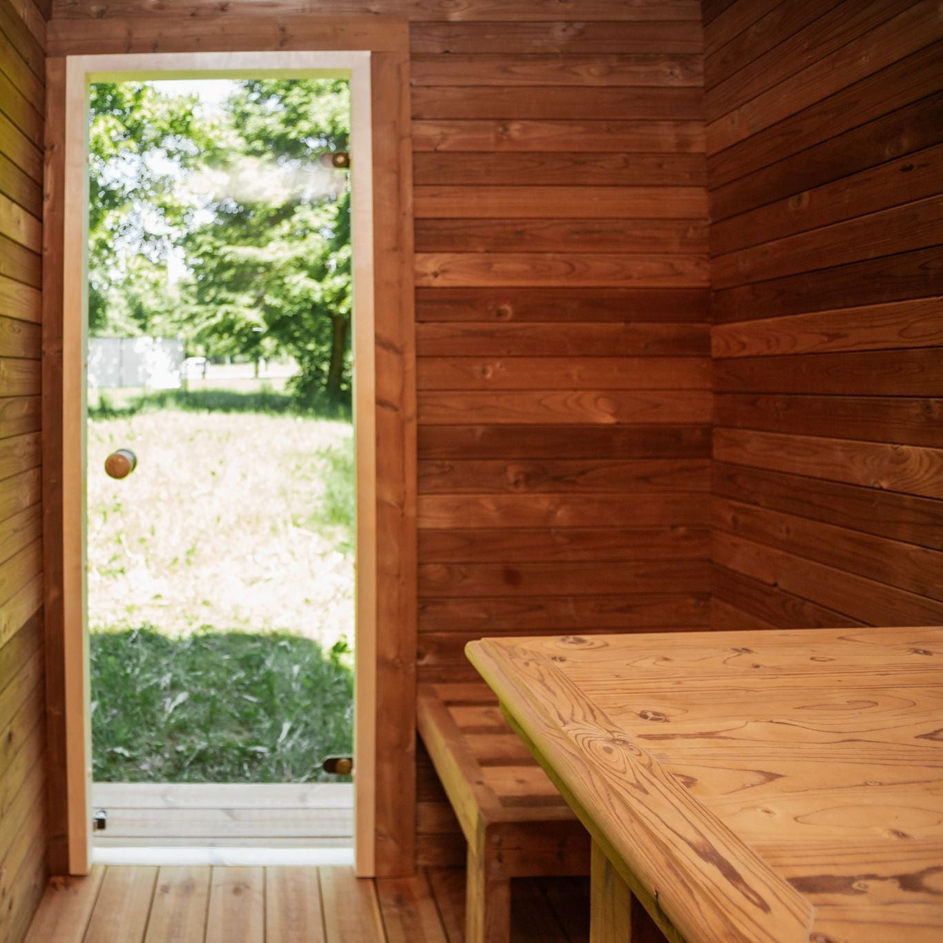 Spacious 8-person thermowood sauna for private wellness spaces